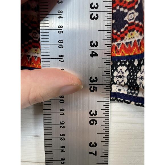 Soprano Dress Womens Small Red Boho Border Print Sleeveless Halter Made USA - Picture 3 of 7